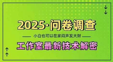 2025问卷调查最新工作室技术解密：一个人在家也可以闷声发大财，小白一天2张，可矩阵放大【揭秘】 - 猎人社区-猎人社区