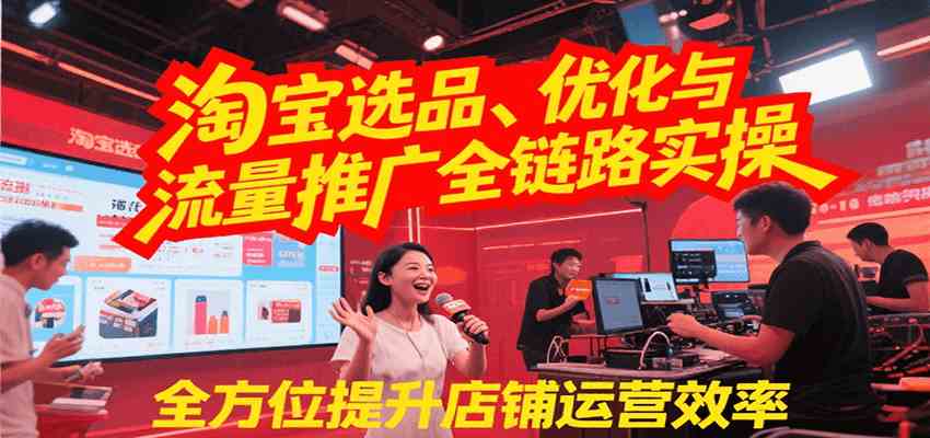 淘宝选品、优化与流量推广全链路实操，全面提升店铺运营效率 - 猎人社区-猎人社区