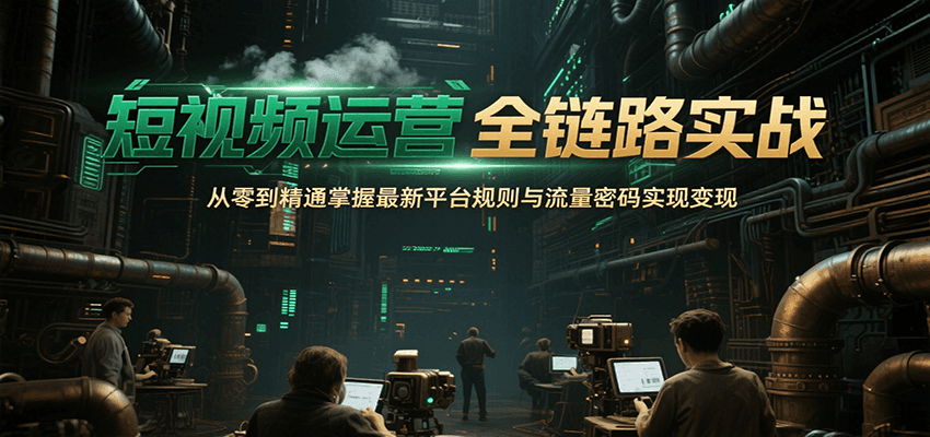 短视频运营全链路实战，从零到精通掌握最新平台规则与流量密码实现变现-猎人社区