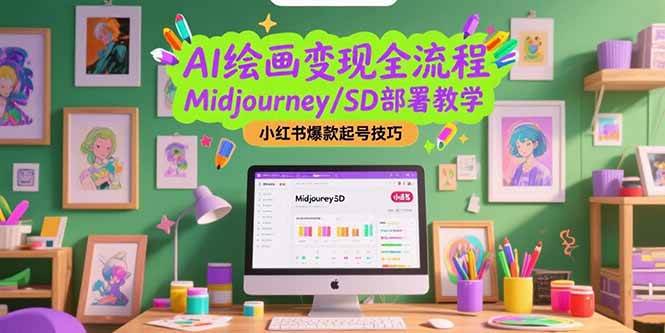 AI绘画变现全流程，Midjourney/SD部署教学，小红书爆款起号技巧 - 猎人社区-猎人社区