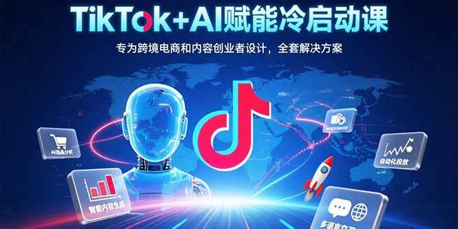 TikTok+AI赋能冷启动课：专为跨境电商和内容创业者设计，全套解决方案-猎人社区