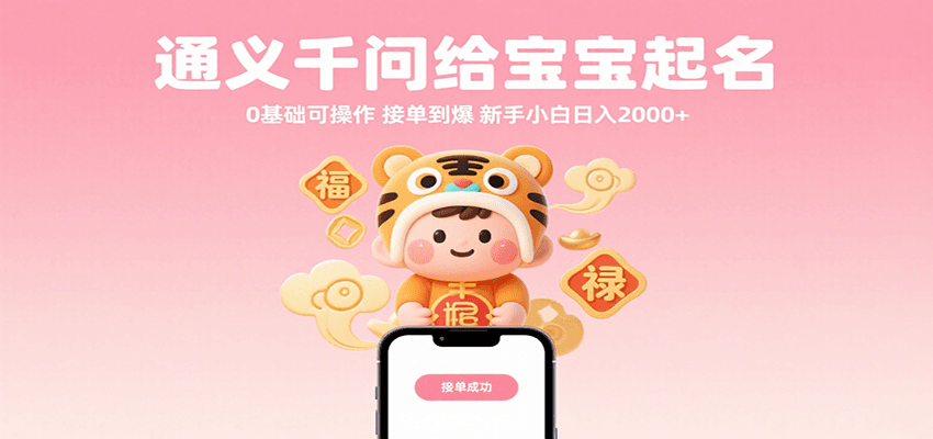 通义千问给宝宝起名 0基础可操作 接单到爆 新手小白日入2000+-猎人社区