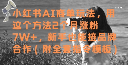 小红书AI商单玩法，用这个方法2个月涨粉7W+，新手也能接品牌合作(附全套指令模板) - 猎人社区-猎人社区