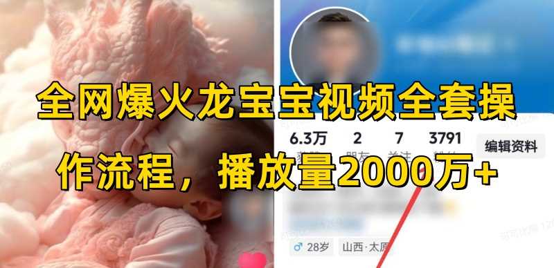 全网爆火龙宝宝视频全套操作流程，播放量2000万+ - 猎人社区-猎人社区