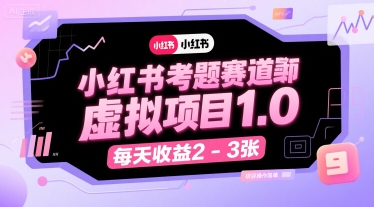 小红书考题赛道虚拟项目1.0，项目操作简单，每天收益2-3张 - 猎人社区-猎人社区