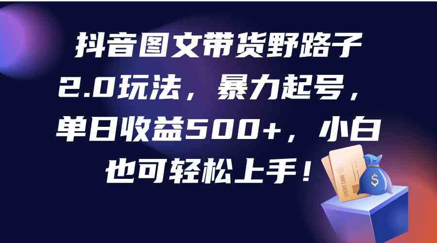 抖音图文带货野路子2.0玩法，暴力起号，单日收益500+，小白也可轻松上手！ - 猎人社区-猎人社区