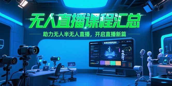无人直播课程汇总，含非实时防风技术，助力无人半无人直播，开启直播新篇 - 猎人社区-猎人社区