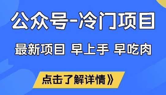 公众号冷门赛道，早上手早吃肉，单月轻松稳定变现1W【揭秘】-猎人社区