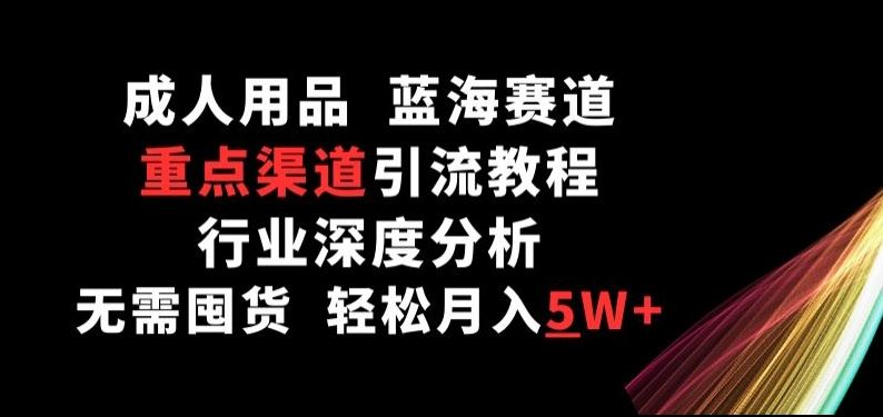成人用品，蓝海赛道，重点渠道引流教程，行业深度分析，无需囤货，轻松月入5W+【揭秘】 - 猎人社区-猎人社区