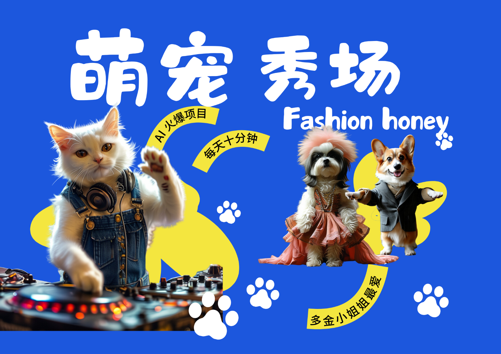 酷飒动物跳舞走秀 时尚喵FASHION汪 多金小姐姐最爱的 轻松月入破W-猎人社区