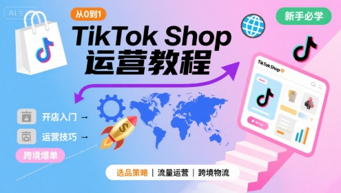 TikTok Shop从0到1运营教程，TikTok跨境电商新手必学课程 - 猎人社区-猎人社区