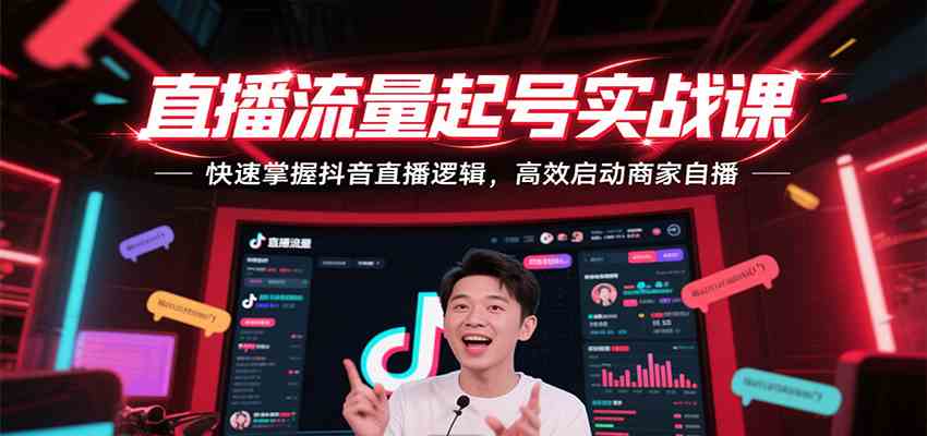 直播流量起号实战课，快速掌握抖音直播逻辑，高效启动商家自播 - 猎人社区-猎人社区