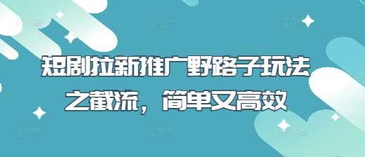 短剧拉新推广野路子玩法之截流，简单又高效 - 猎人社区-猎人社区