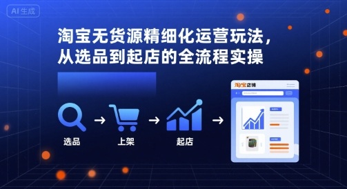 淘宝无货源精细化运营玩法，从选品到起店的全流程实操 - 猎人社区-猎人社区