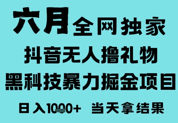 25年6月高爆抖音无人直播最新撸音浪掘金项目，门槛低小白可做，无脑日入1k，可矩阵放大【揭秘】 - 猎人社区-猎人社区