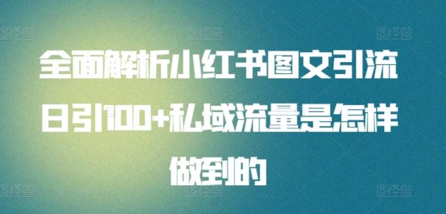 全面解析小红书图文引流日引100+私域流量是怎样做到的【揭秘】 - 猎人社区-猎人社区