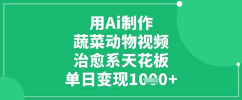 用Ai制作蔬菜动物视频，治愈系天花板，单日变现1k - 猎人社区-猎人社区