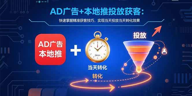 AD广告+本地推投放获客：快速掌握精准获客技巧，实现当天投放当天转化效果 - 猎人社区-猎人社区