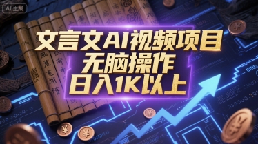 文言文AI视频项目，无脑操作，日入1K以上 - 猎人社区-猎人社区