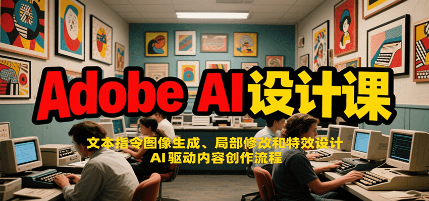 Adobe AI设计课：文本指令图像生成、局部修改和特效设计，AI驱动内容创作流程 - 猎人社区-猎人社区