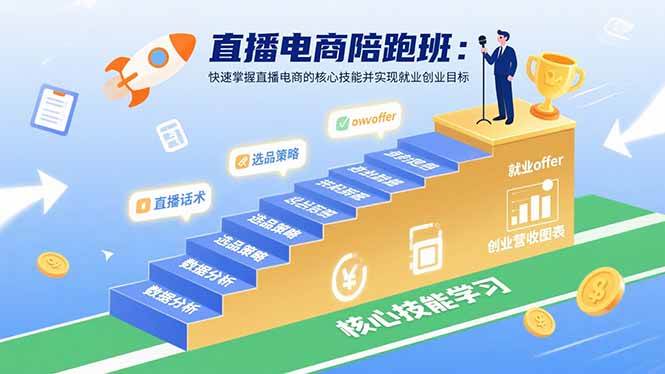 直播电商陪跑班：快速掌握直播电商的核心技能并实现就业/创业目标 - 猎人社区-猎人社区