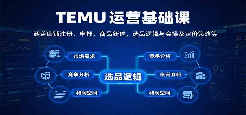 TEMU运营基础课：涵盖店铺注册、申报、商品新建，选品逻辑与实操及定价策略等-猎人社区