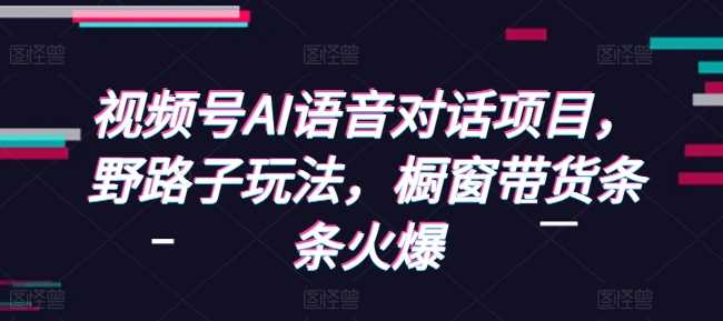 视频号AI语音对话项目，野路子玩法，橱窗带货条条火爆 - 猎人社区-猎人社区