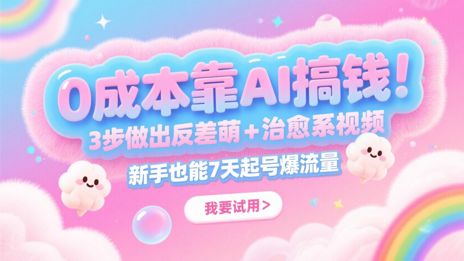 0成本靠AI搞钱！3步做出反差萌+治愈系视频，新手也能7天起号爆流量，月入5位数 - 猎人社区-猎人社区