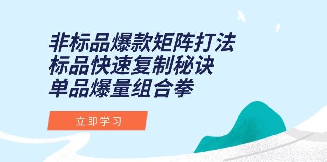 非标品爆款矩阵打法，标品快速复制秘诀，单品爆量组合拳-猎人社区