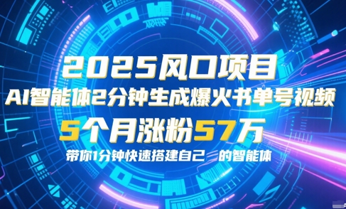 AI智能体2分钟一键生成爆火书单号原创视频，5个月涨粉57w，带你零代码1分钟搭建智能体 - 猎人社区-猎人社区