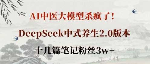 AI中医大模型杀疯了！DeepSeek中式养生2.0版本，十几篇笔记粉丝3w+ - 猎人社区-猎人社区