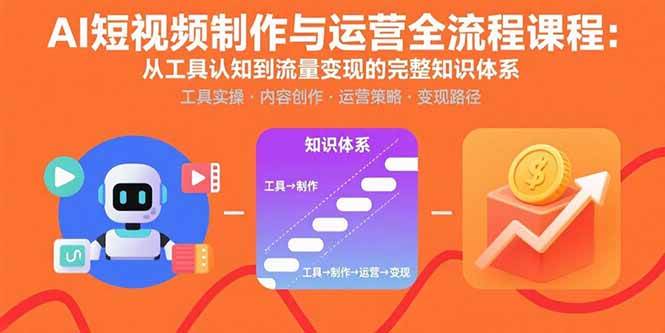 AI短视频制作与运营全流程课程：从工具认知到流量变现的完整知识体系 - 猎人社区-猎人社区