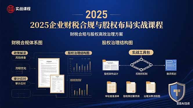 2025企业财税合规与股权布局的实战课程：财税合规与股权高效治理方案 - 猎人社区-猎人社区