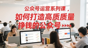 公众号运营系列课，如何打造高质量挣钱的公众号 - 猎人社区-猎人社区