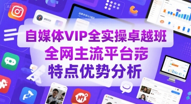 自媒体VIP全实操卓越班，全网主流平台特点优势分析 - 猎人社区-猎人社区