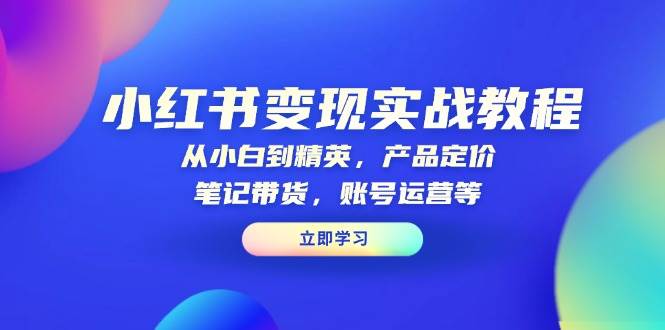 小红书变现实战教程：从小白到精英，产品定价，笔记带货，账号运营等-猎人社区