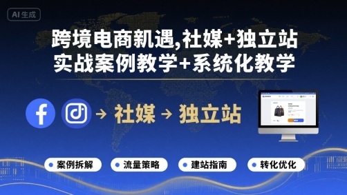 跨境电商新机遇，社媒+独立站，实战案例教学+系统化教学 - 猎人社区-猎人社区