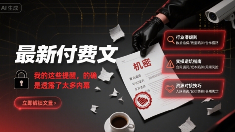 最新付费文：我的这些提醒，的确是透露了太多内幕-猎人社区