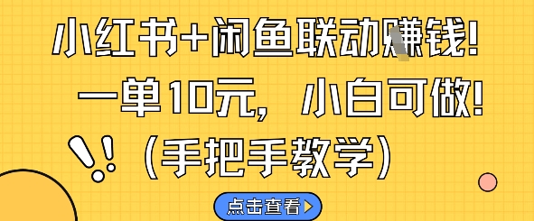 小红书+闲鱼联动挣钱，一单10元，小白可做-猎人社区