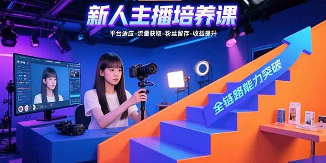 新人主播培养课：平台适应-流量获取-粉丝留存-收益提升 全链路能力突破-猎人社区