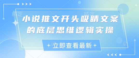 小说推文开头吸睛文案的底层思维逻辑实操 - 猎人社区-猎人社区