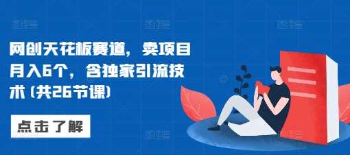 网创天花板赛道，卖项目月入6个，含独家引流技术(共26节课) - 猎人社区-猎人社区