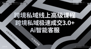 跨境私域线上高级课程，跨境私域极速成交3.0+Ai智能客服 - 猎人社区-猎人社区
