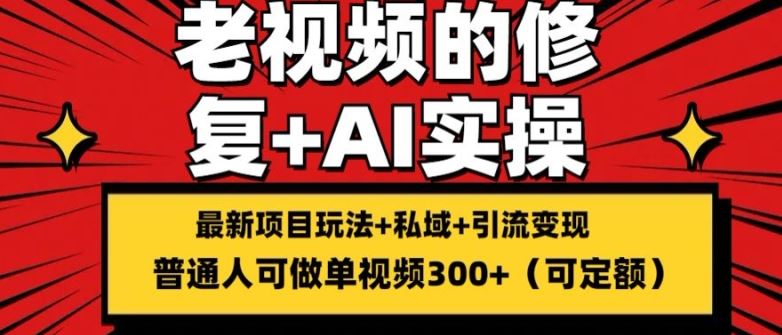 修复老视频的玩法，搬砖+引流的变现(可持久)，单条收益300+【揭秘】-猎人社区