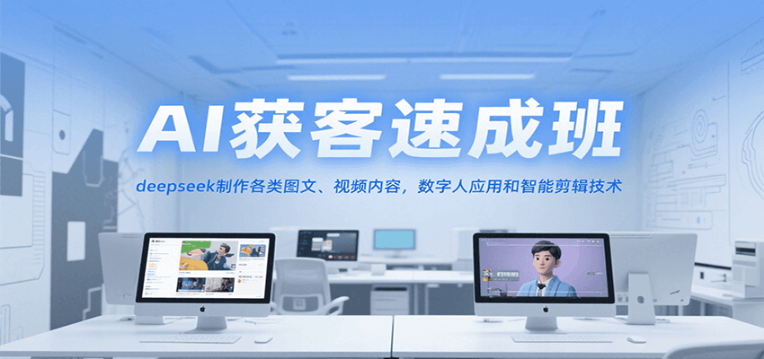 AI获客速成班，deepseek制作各类图文、视频内容，数字人应用和智能剪辑技术-猎人社区