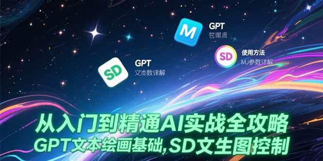 从入门到精通AI实战全攻略，GPT文本绘画基础，MJ参数详解，SD文生图控制 - 猎人社区-猎人社区