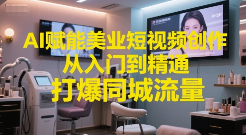 AI赋能美业短视频创作，从入门到精通，打爆同城流量，超级AI工具短视频实操落地-猎人社区