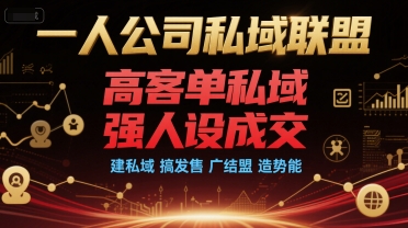 一人公司私域联盟，高客单私域，强人设成交，建私域 搞发售 广结盟 造势能 - 猎人社区-猎人社区