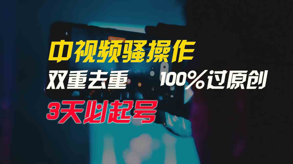中视频骚操作，双重去重100%过原创，3天比必起号，简单无脑，月入3W+ - 猎人社区-猎人社区