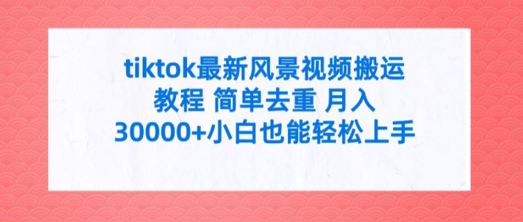 tiktok最新风景视频搬运教程 简单去重 月入3W+小白也能轻松上手【揭秘】 - 猎人社区-猎人社区